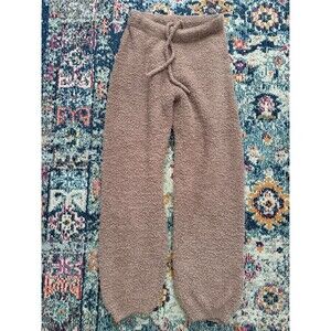 SKIMS Tan Cozy Knit Desert Sherpa Teddy Jogger Pants Women's Size S/M